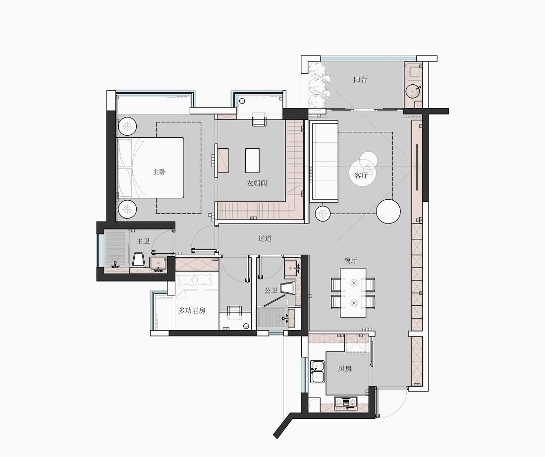 95 后高级风婚房，胡桃木与大理石的完美融合-0