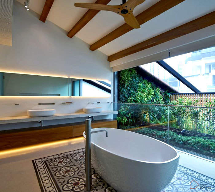 豪华别墅 现代风格新加坡带螺旋楼梯的当代艺术住宅-11