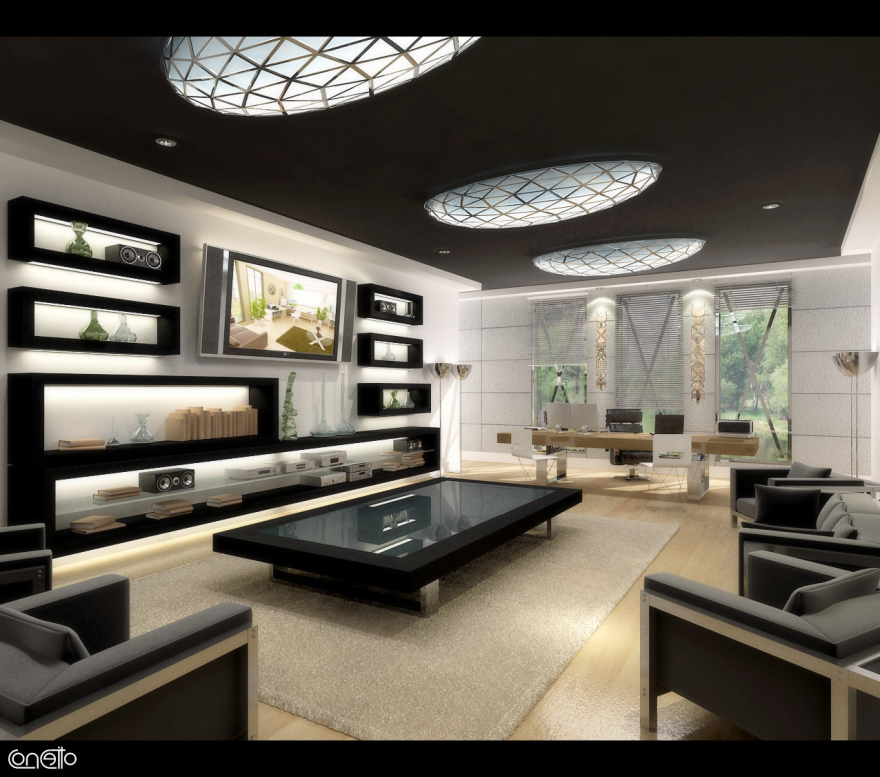 现代客厅家庭影院风格设计-12