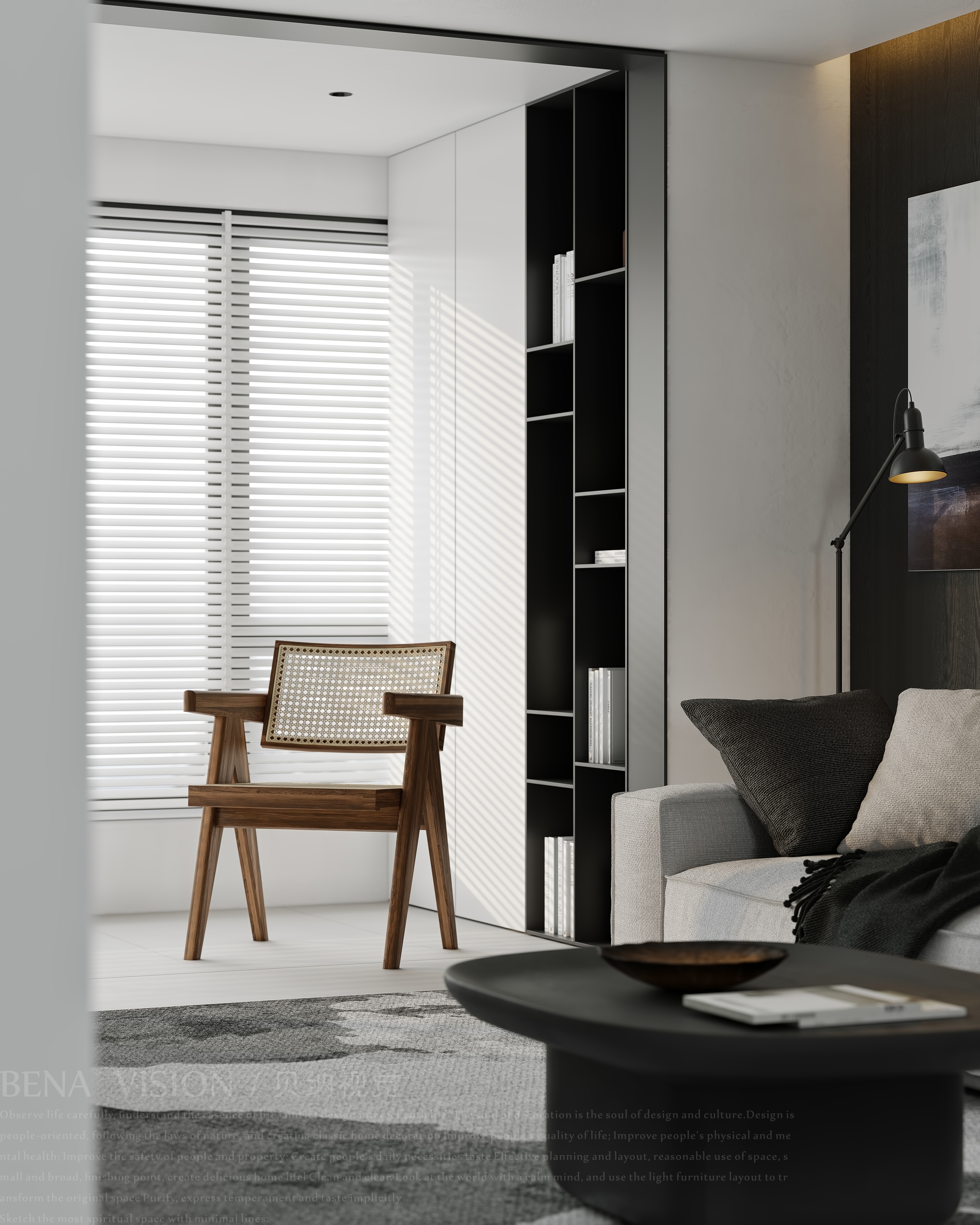 现代黑白灰极简风室内设计-6