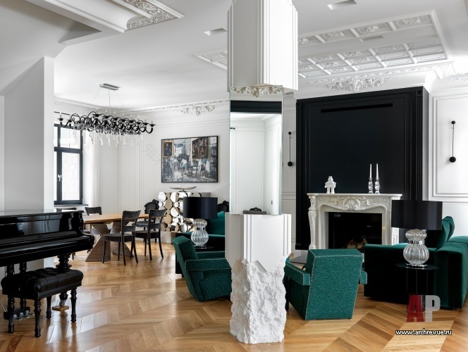 莫斯科郊外带阁楼的三层现代法式古典风格住宅丨俄罗斯莫斯科丨Шалдыбина Светлана(谢尔盖·沙尔迪宾娜)-16