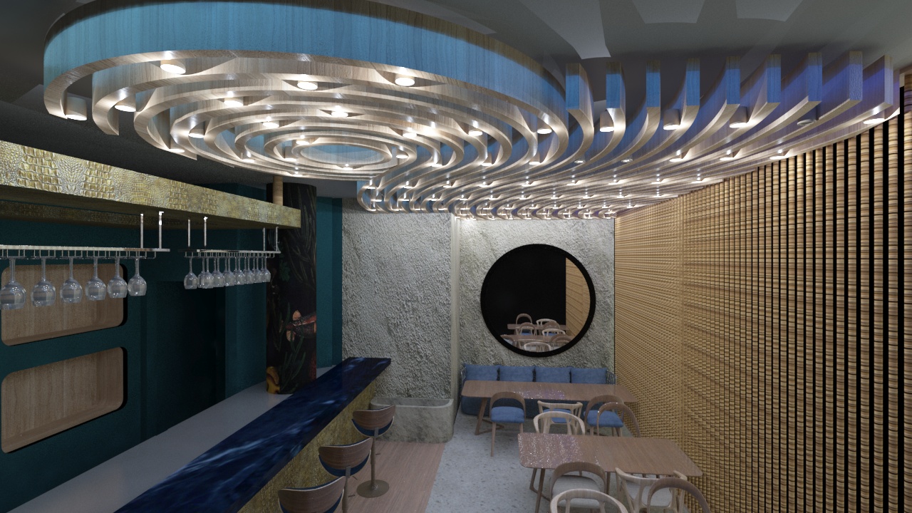 西班牙马德里四季酒店美食广场海鲜餐厅设计-29