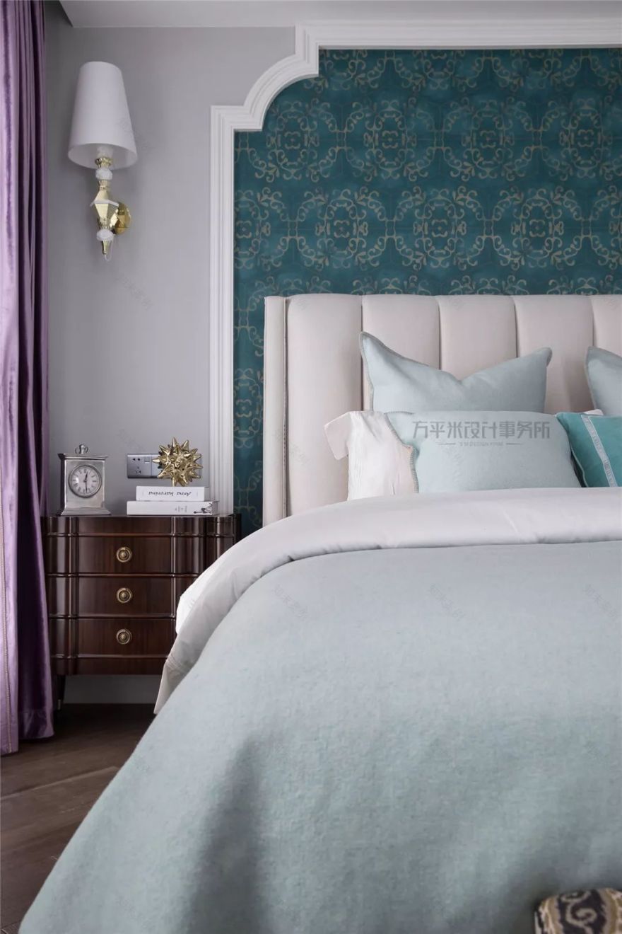 长夏方平米设计,美式平层大宅的优雅色彩碰撞-76