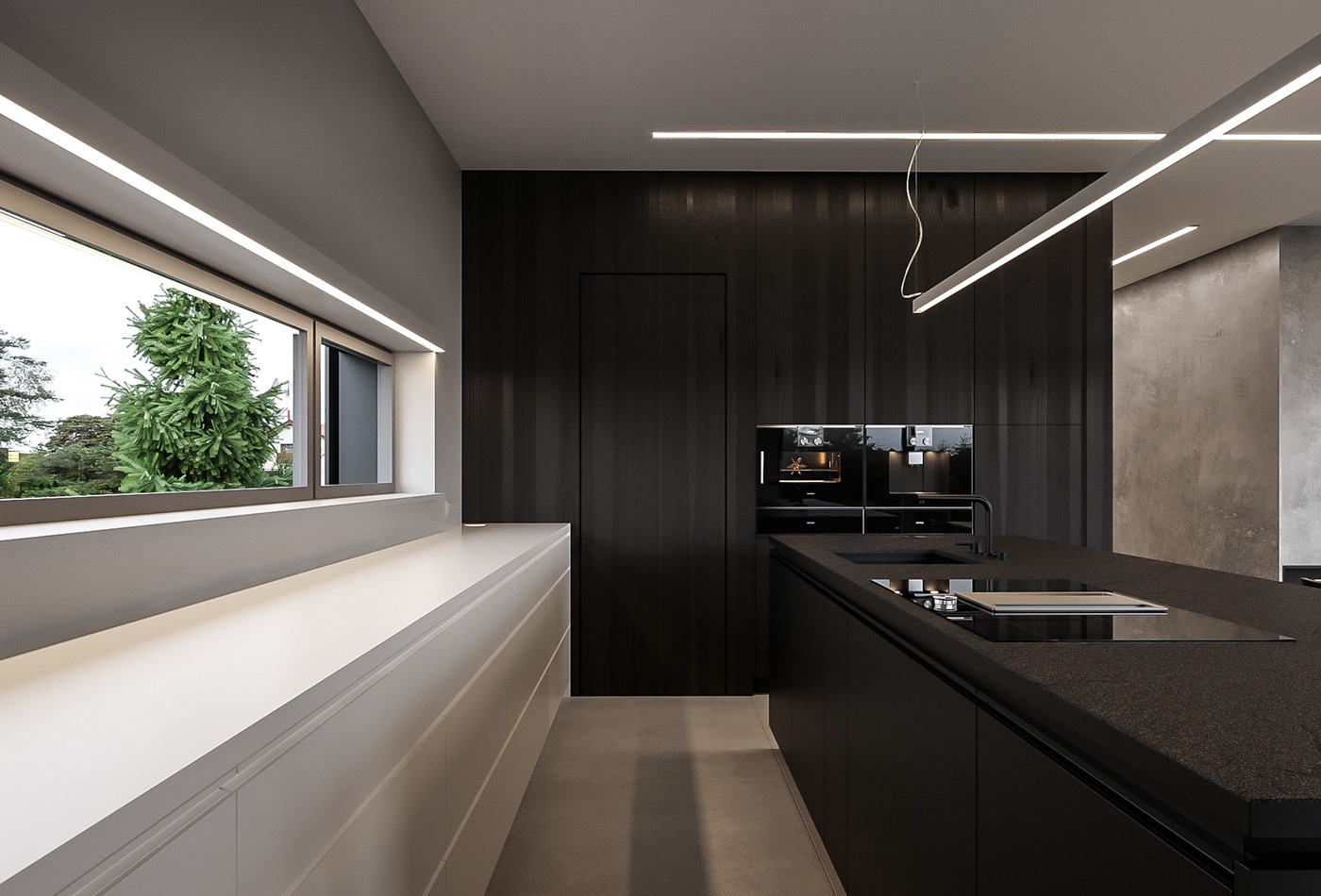 深色系别墅设计-8