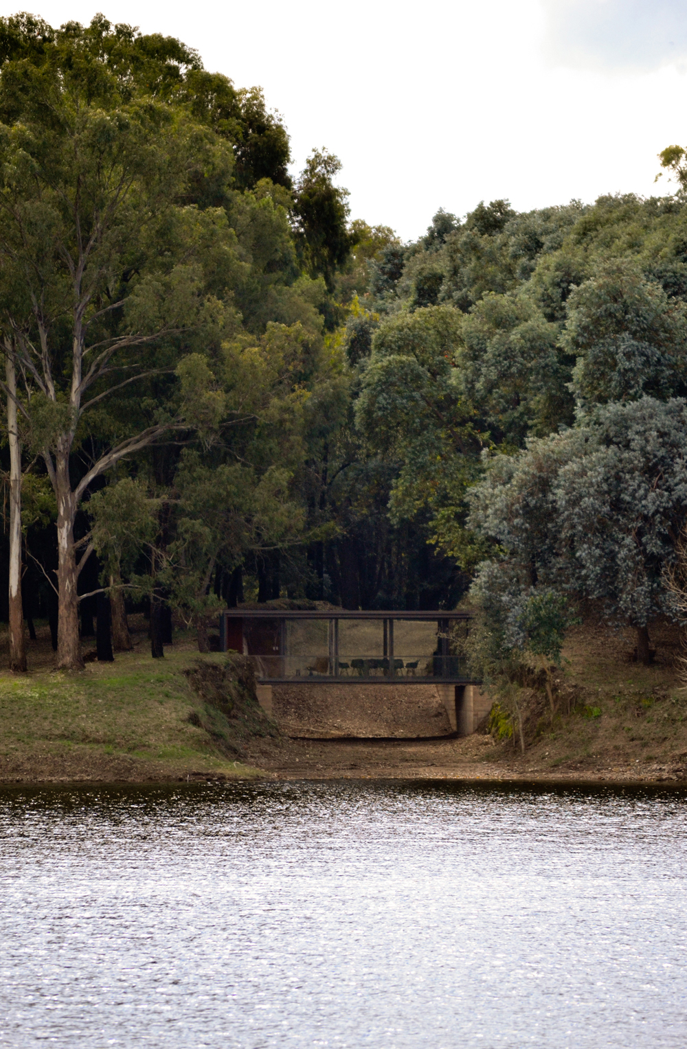 湖边森林中的悬浮桥亭-9