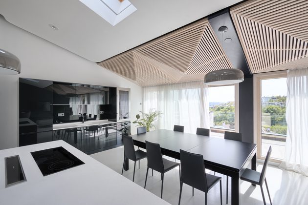 贝尔格莱德Dedinju带木质格栅结构的顶层公寓丨Studio Autori-23