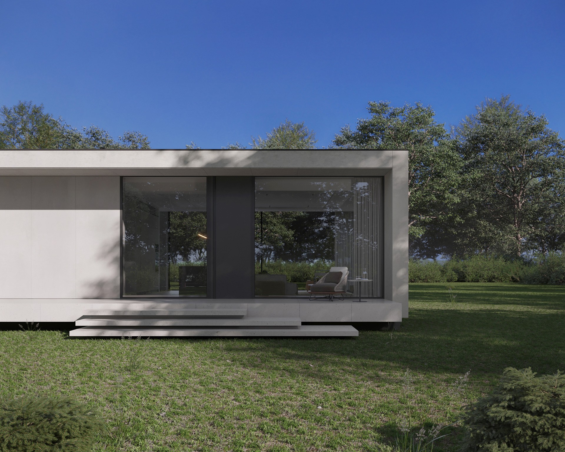 100平 简约一层住宅设计！-3