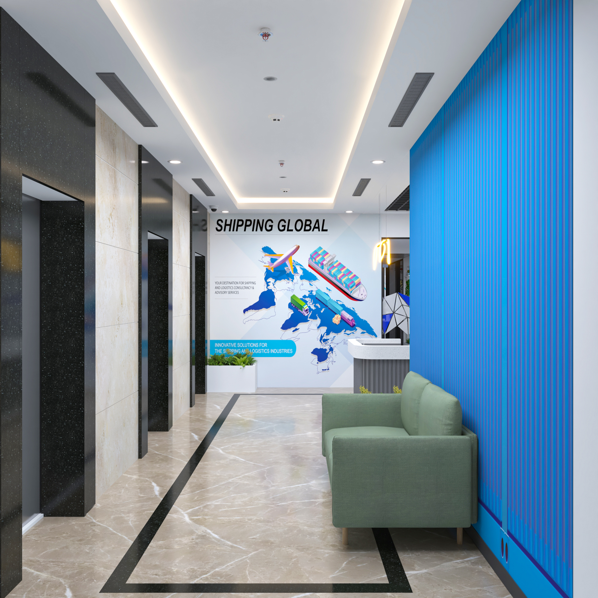 House of Shipping现代办公室室内设计与可视化-9