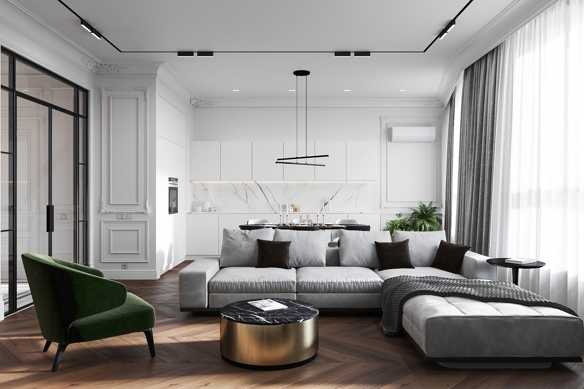 黑白魔盒 · 100㎡现代都市家居设计-3