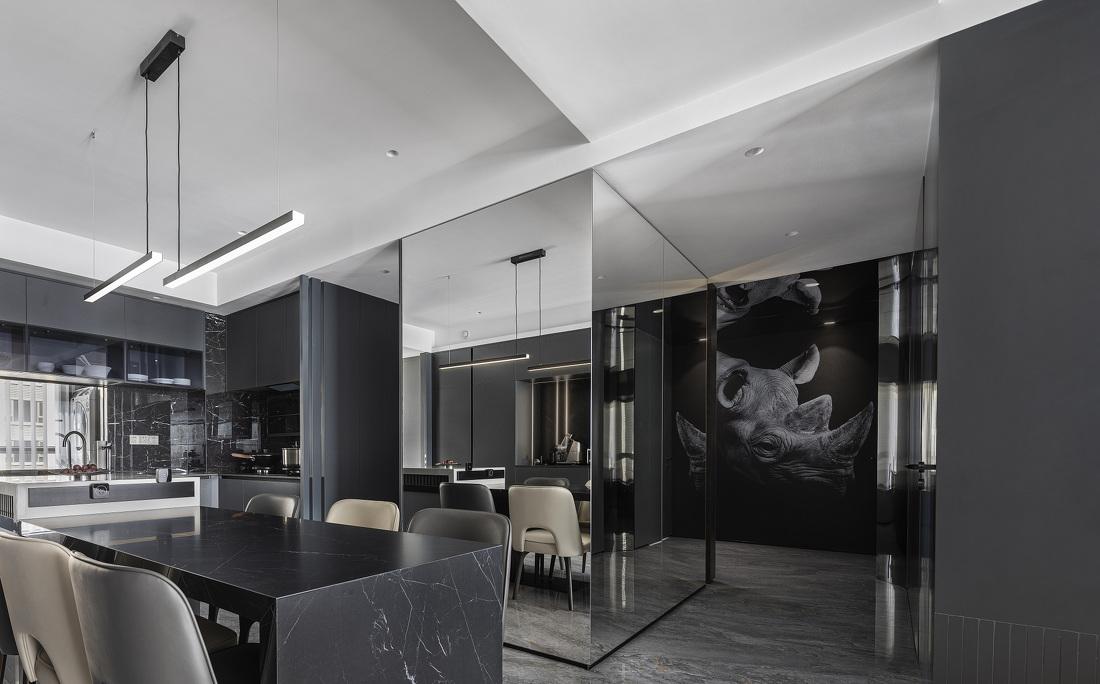 黑白琴键 - 融合硬朗与温柔的现代简约家居设计-19