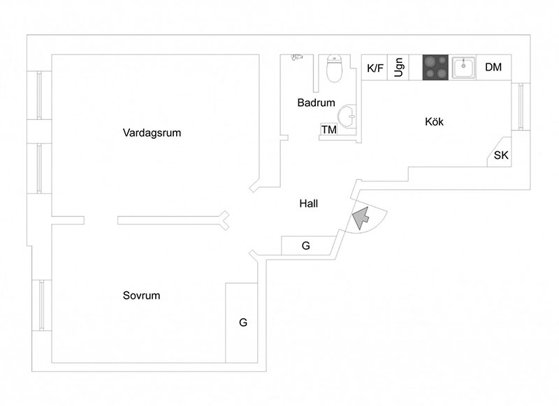 自然光打造舒适瑞典小公寓-16