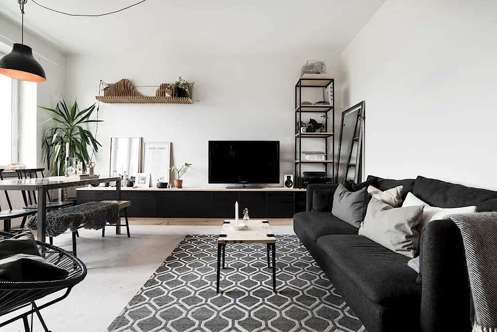 黑墙之魅 | 大胆尝试的小户型瑞典公寓-7