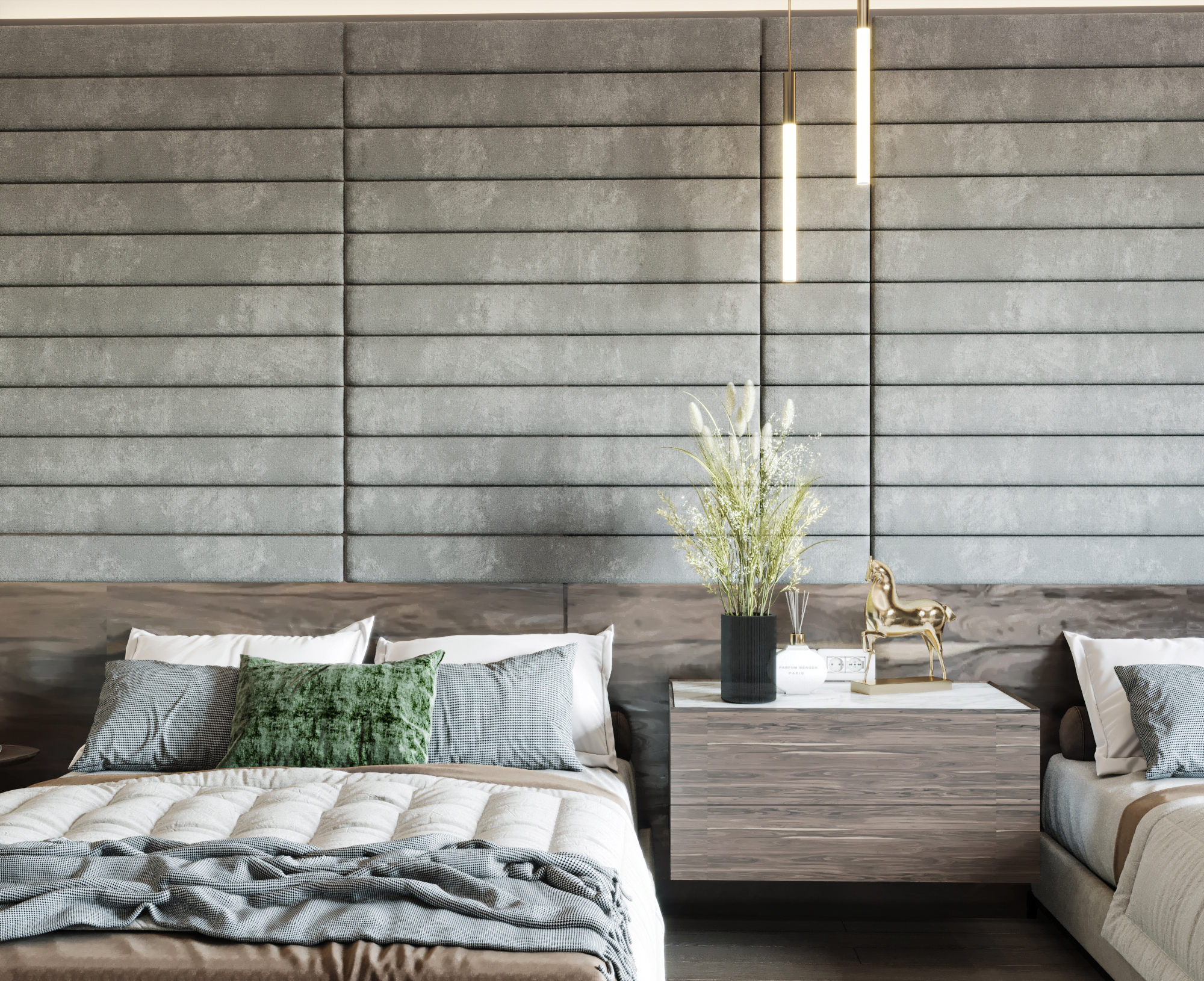 中性风格卧室设计丨沙特阿拉伯丨vision design & construction-14