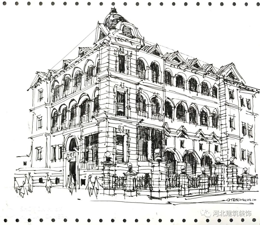 陈力军建筑速写丨中国河北-17