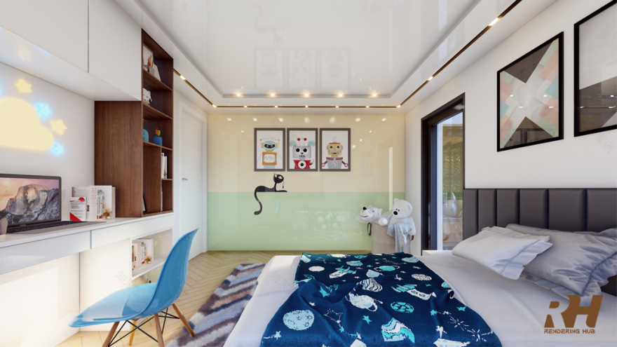 Residential House Interior Design & 3D Rendering-7