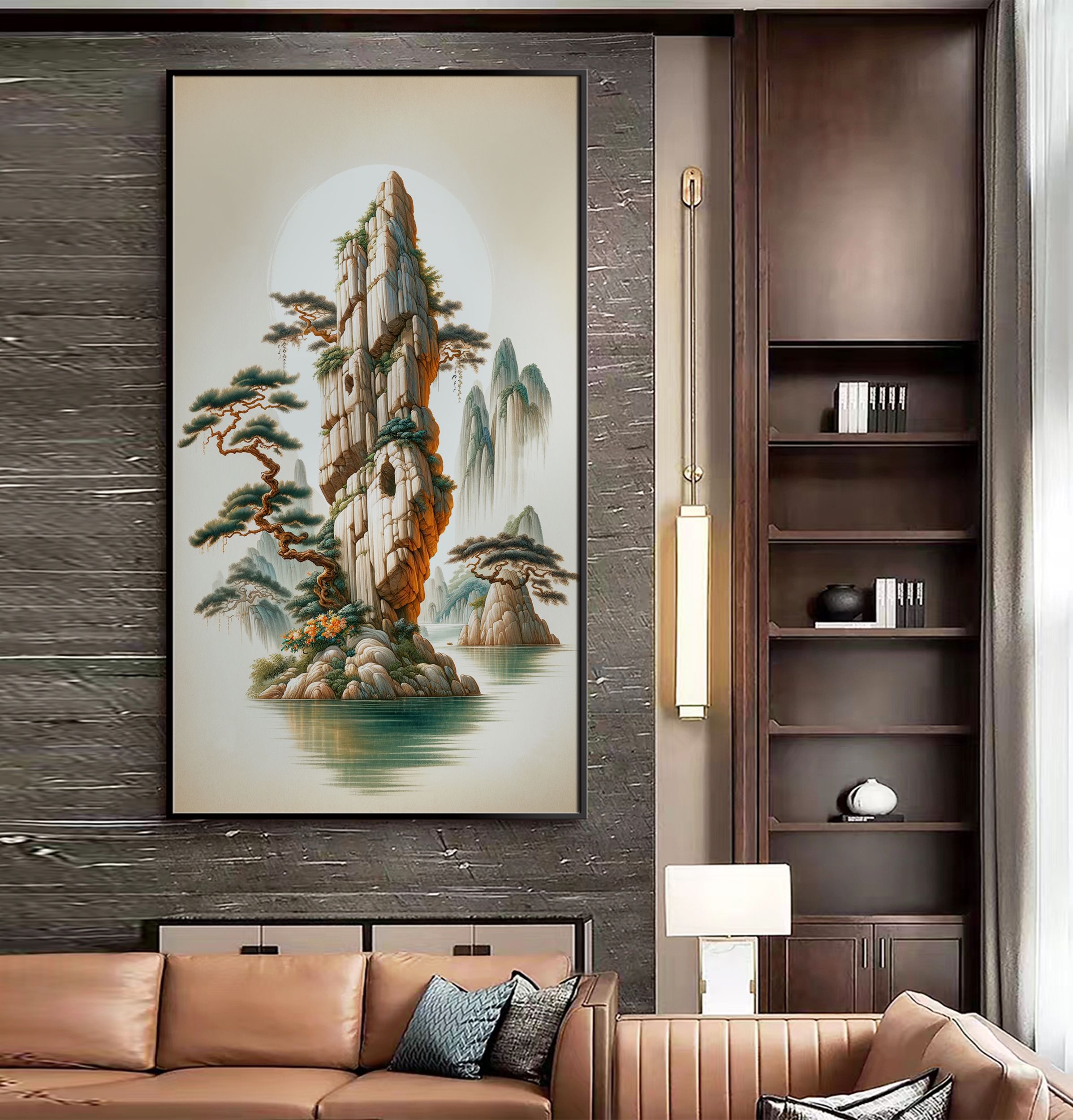 颜舍水晶珠挂画《峰峦聚宝地》-1