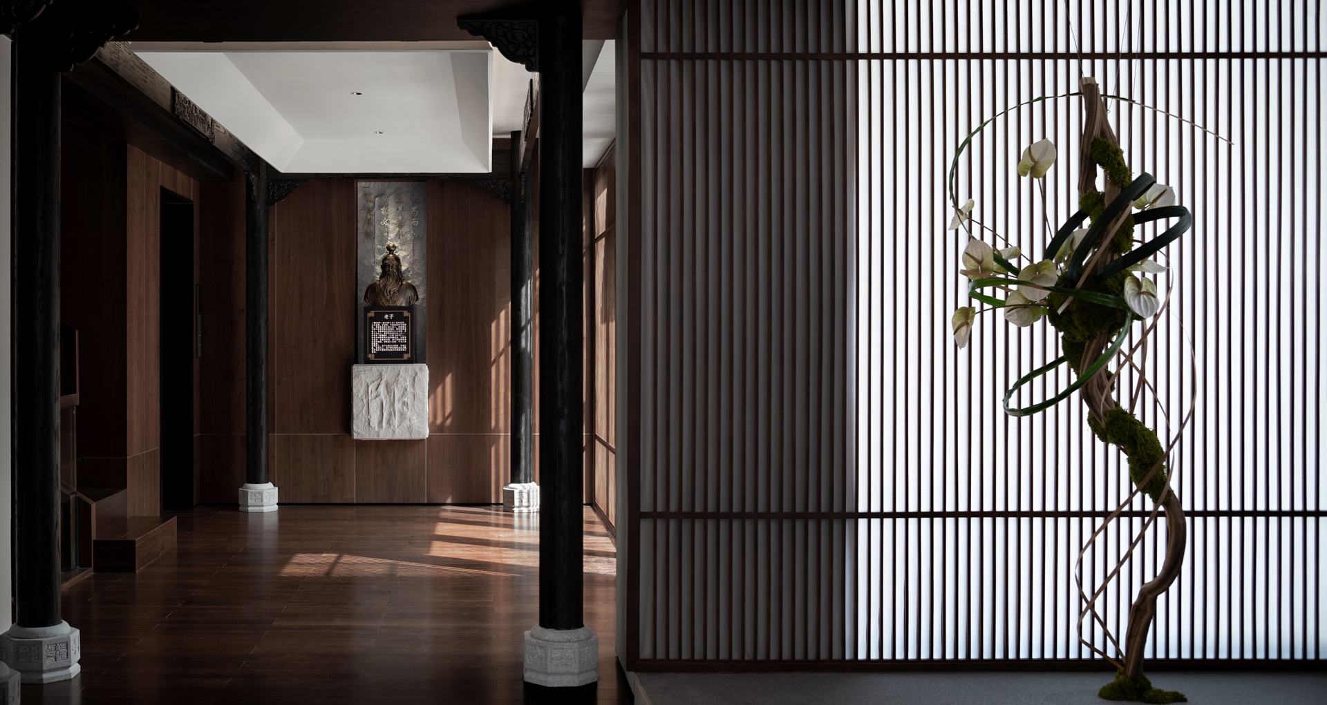 宁静深沉的东方美学私人国学会所丨吾疆设计-4