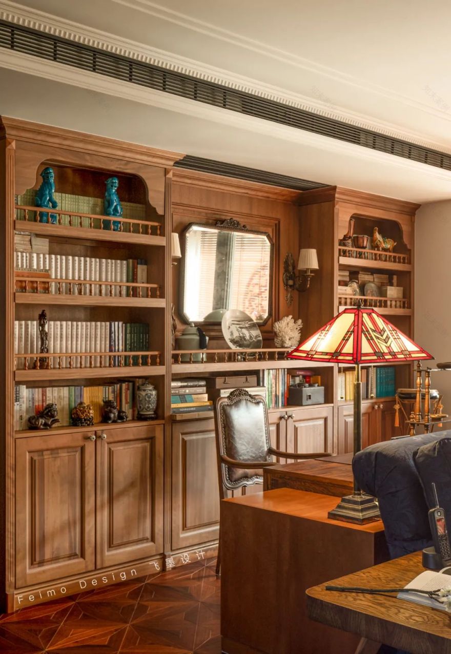 淮南南山里139㎡复古南洋风家居设计,藏身图书馆的定制生活-36