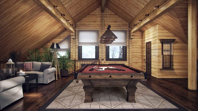 包含客厅和水疗室的复古风木屋设计-7