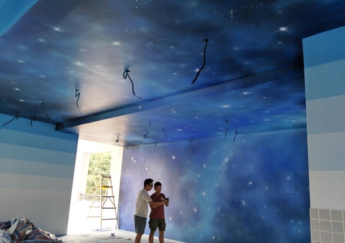 农村壁画新潮流 · 3D 立体星空墙绘丨中国成都-6