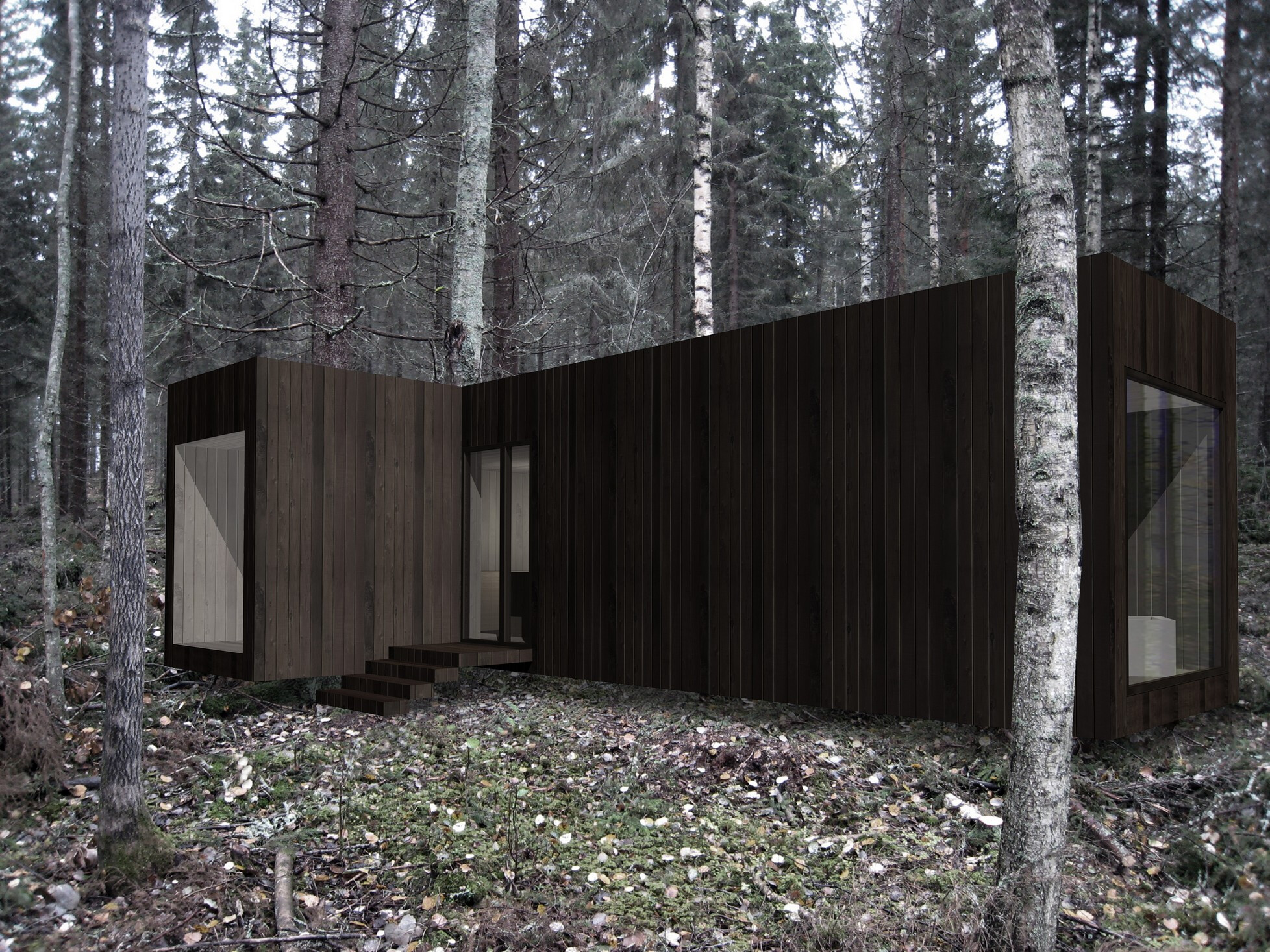 芬兰马蹄形岛屿四角别墅 | 可持续乡村生活典范-37