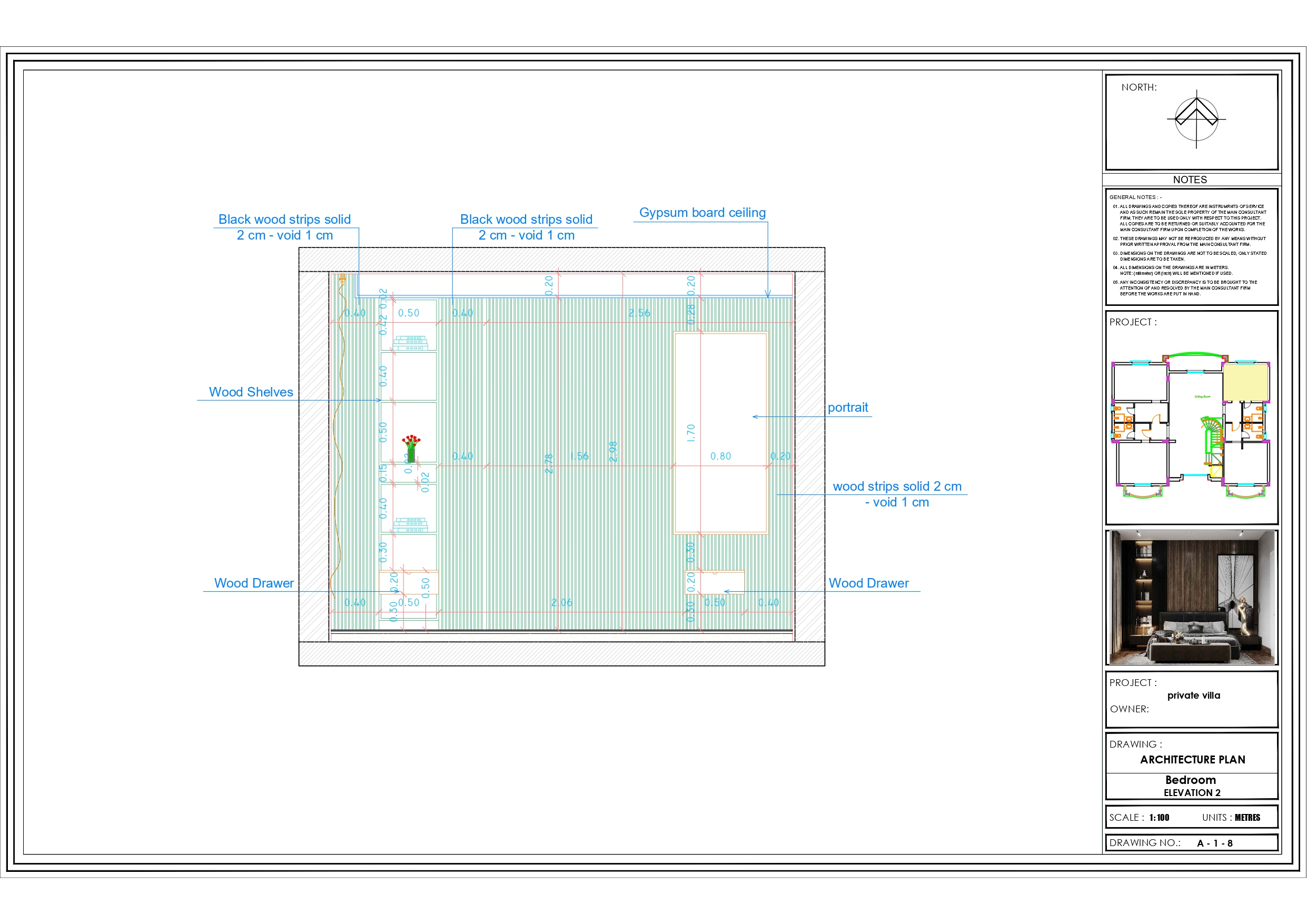 Shop drawings of Bedroom 2-5