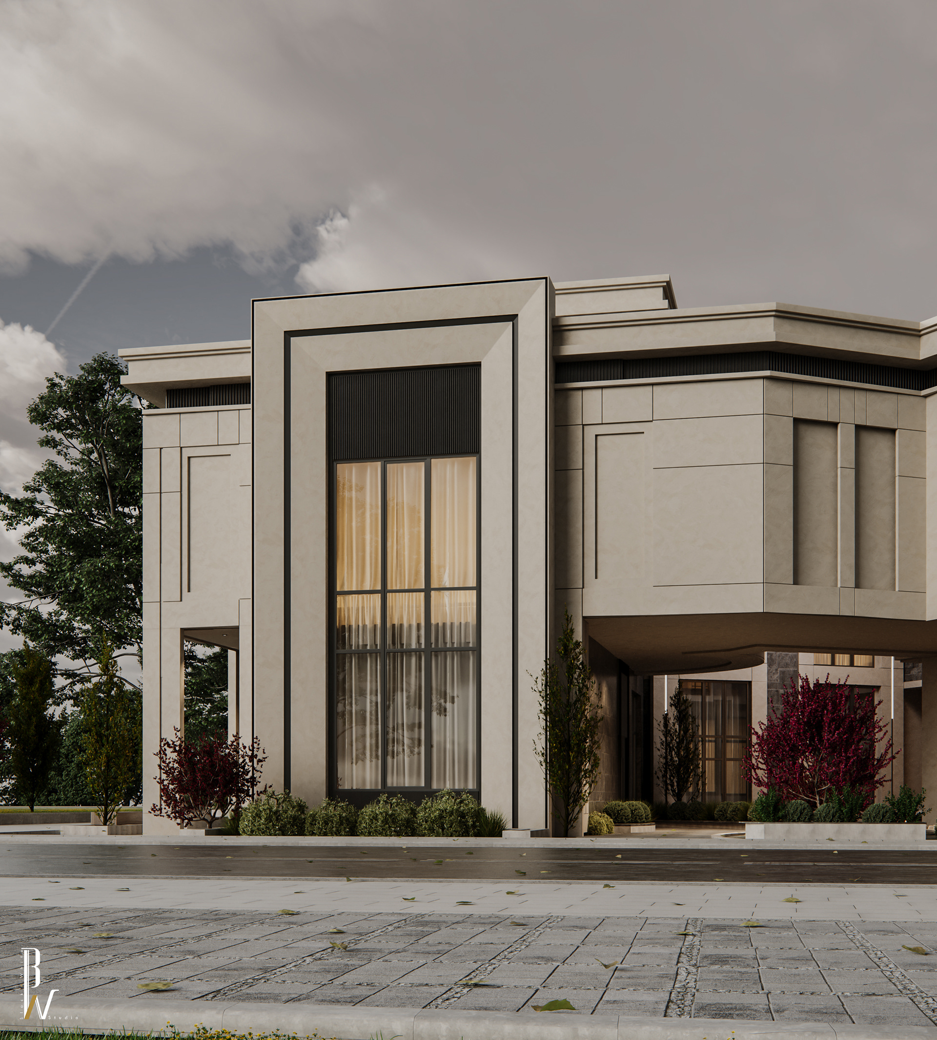 新古典主义别墅外观丨阿联酋丨Black N White-17