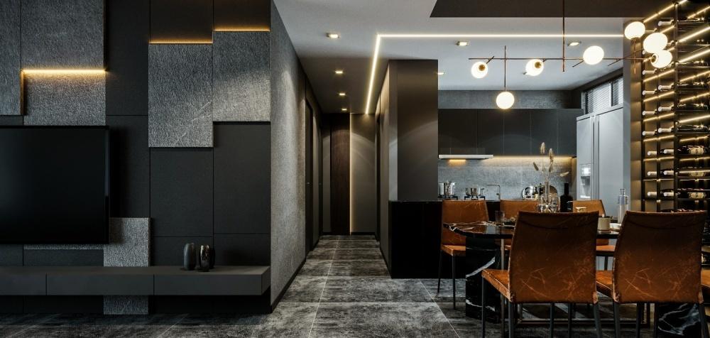 BLACK·后现代轻奢家居,灰色调与橙色系的惊艳碰撞-6