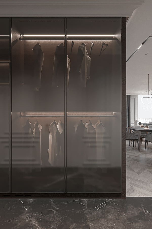 106㎡高级灰色系简约风公寓设计-8