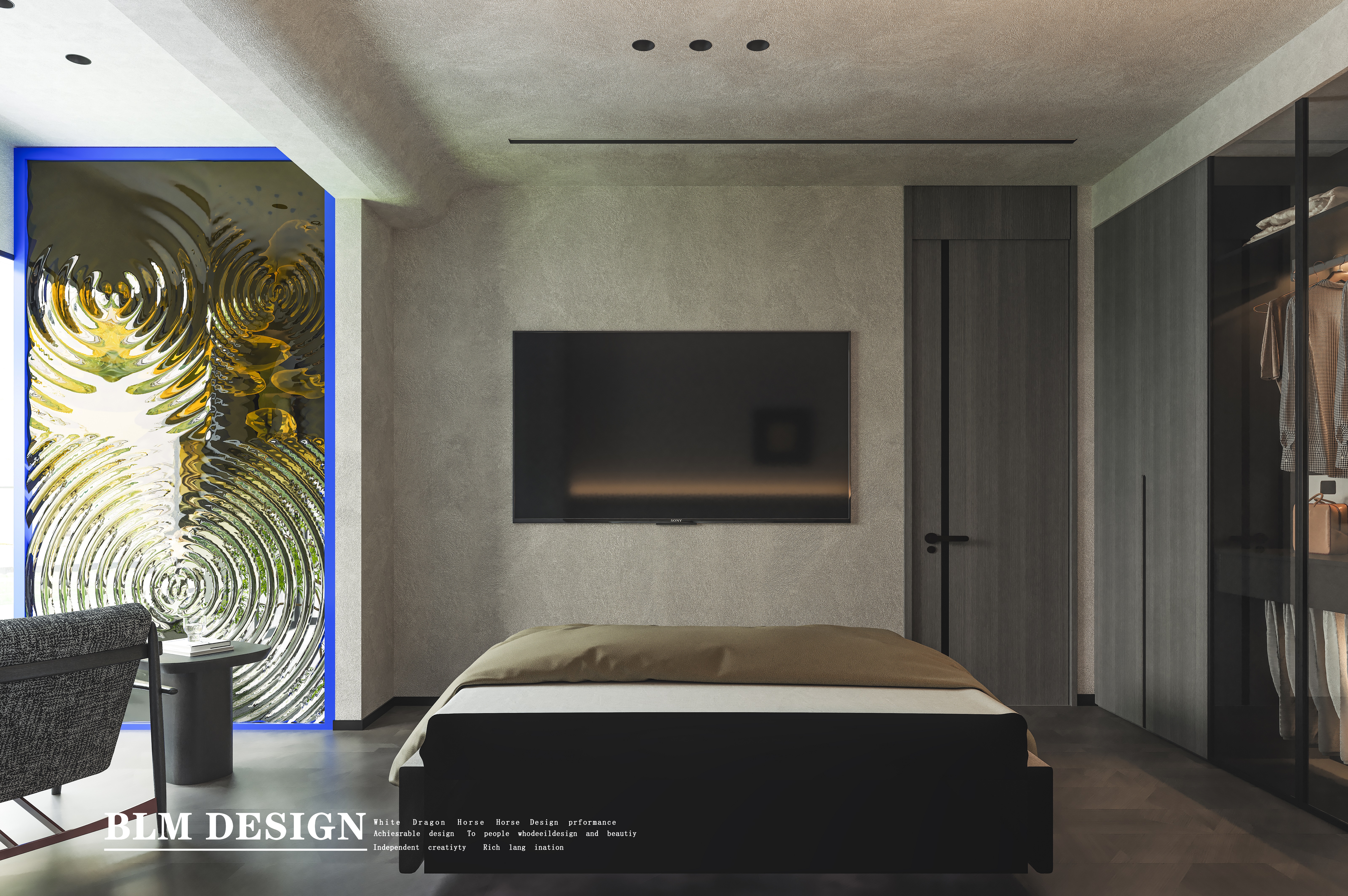 别墅 黑白灰 纯色简约风 渲染案例-6