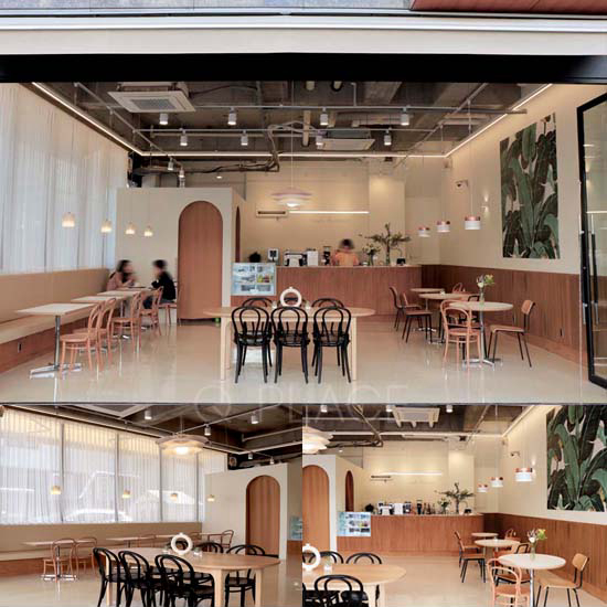 20 平米白色&木质现代咖啡厅设计-1