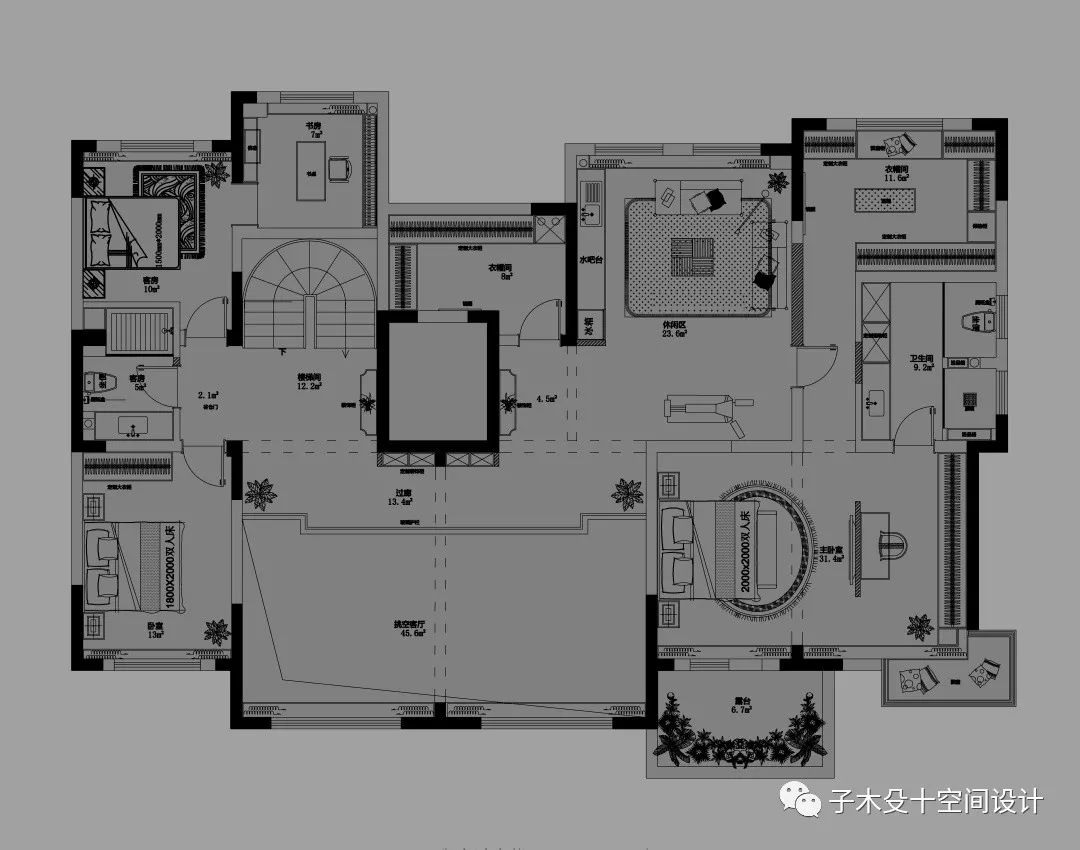 黑白灰极简大宅丨中国吉林丨子木殳十空间设计-50