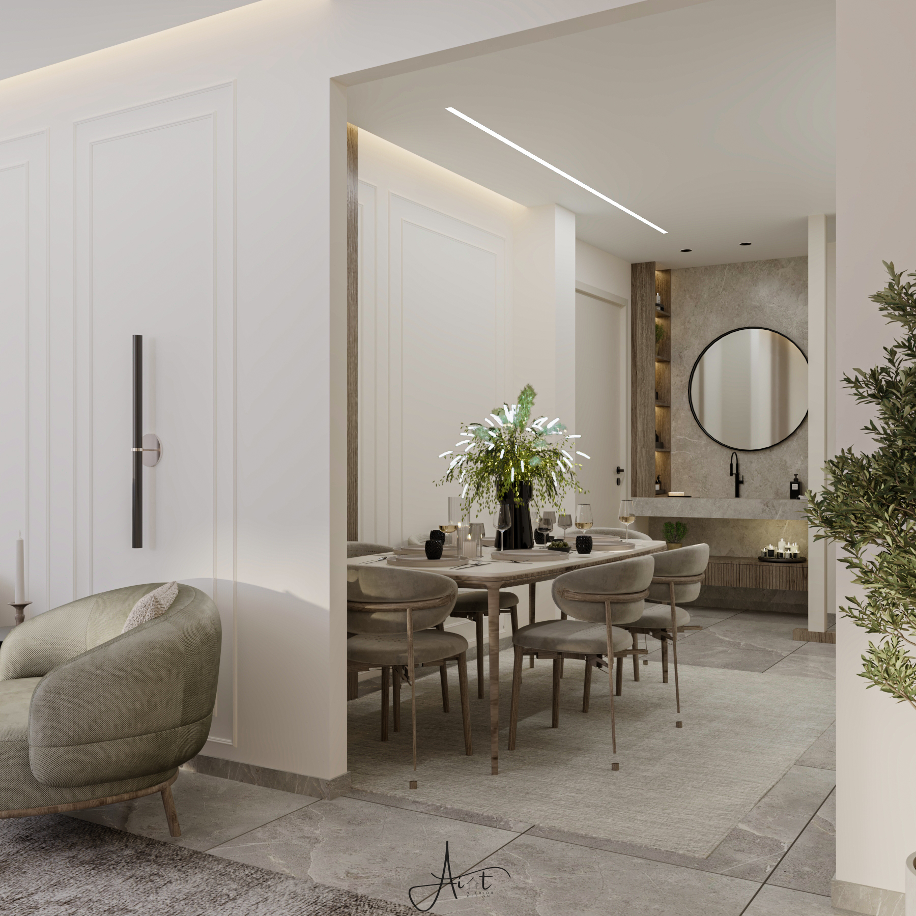 تصميم داخلي لمنزل موردين-4