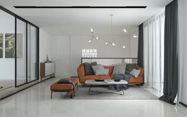 康盛装饰┃580㎡现代江景大宅 静谧美学空间-63