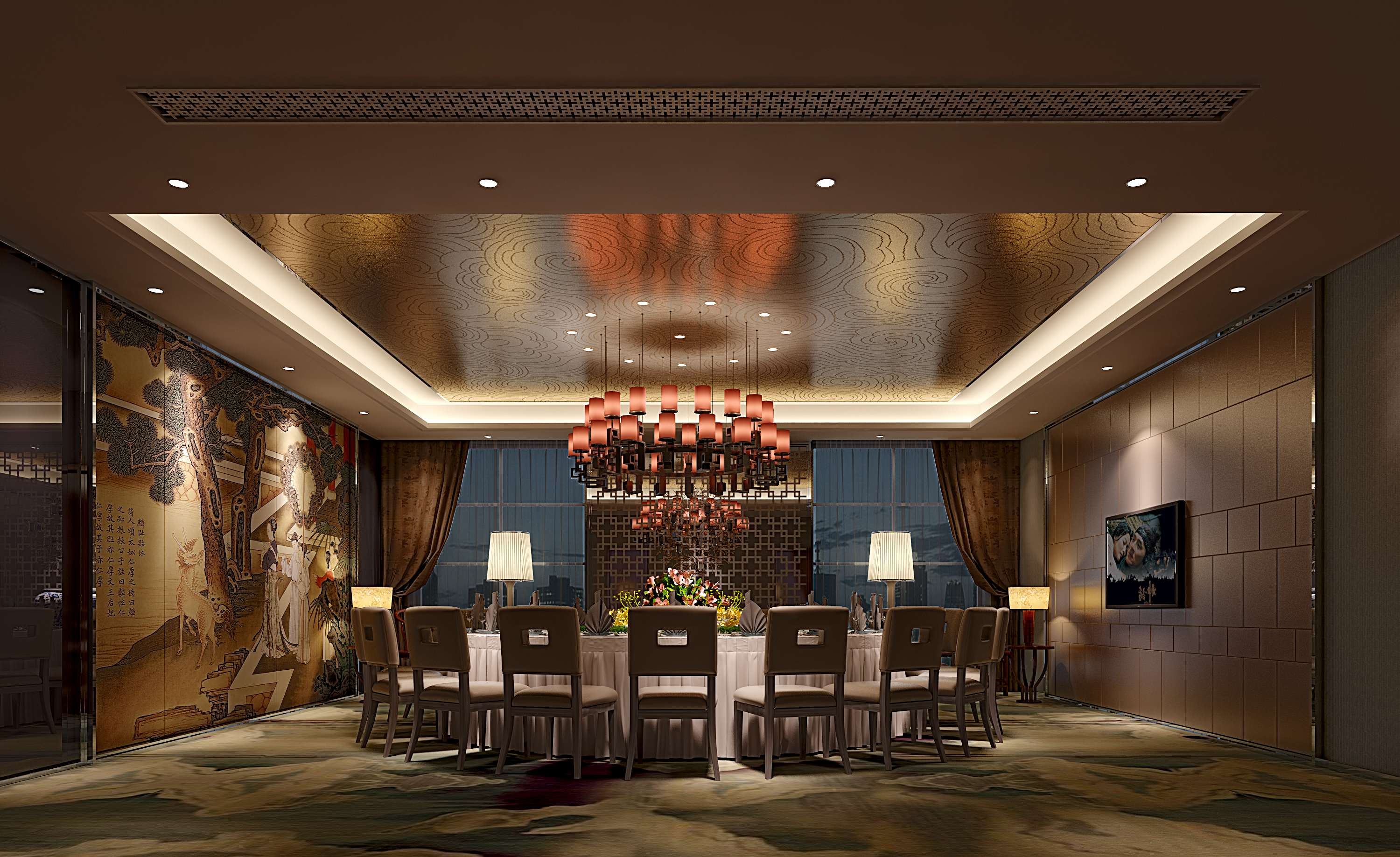新中式风格奢华酒店餐厅 会所包房 包厢 包间 高清效果-3-42