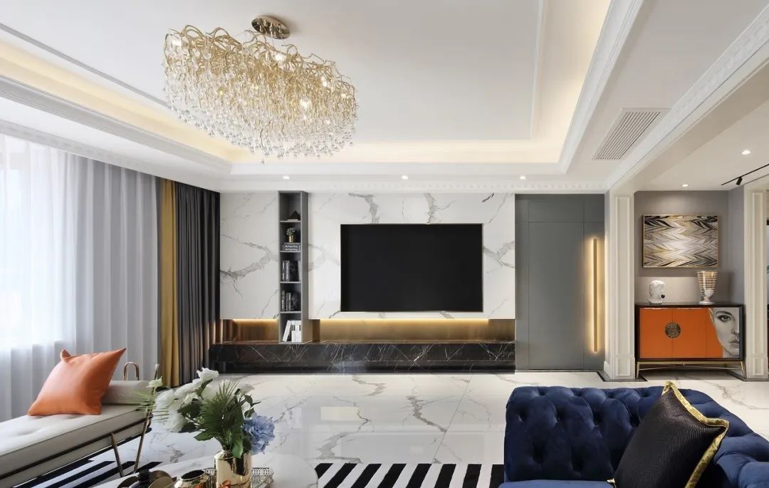 鑫界帝王国际样板间 | 现代轻奢风格下的古典艺术对话-13