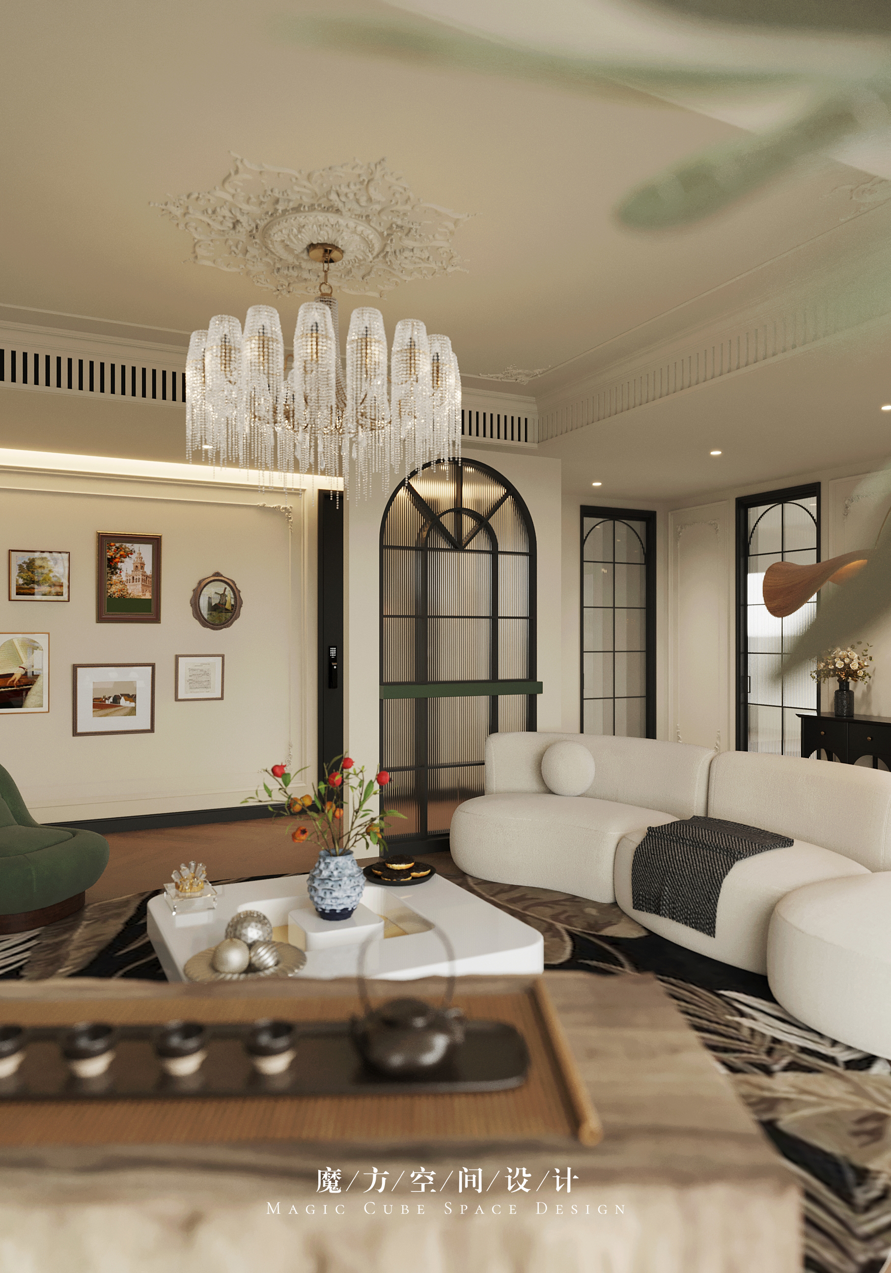 义乌•法式复古别墅设计丨中国丨魔方空间设计-13