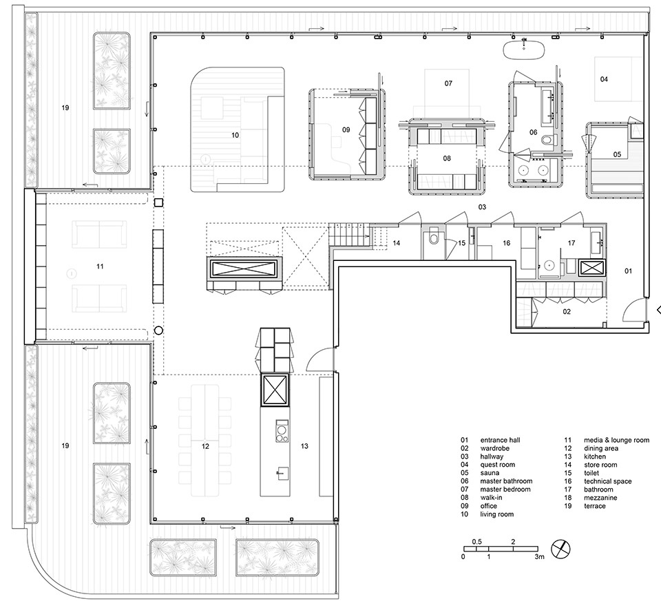 荷兰海滨顶层公寓 | 全景视野与橡木空间的完美融合-52