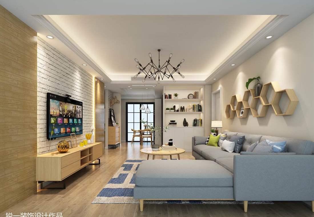新月鸿锦苑张先生雅居 | 原木风家居，电视背景墙地板上墙-17