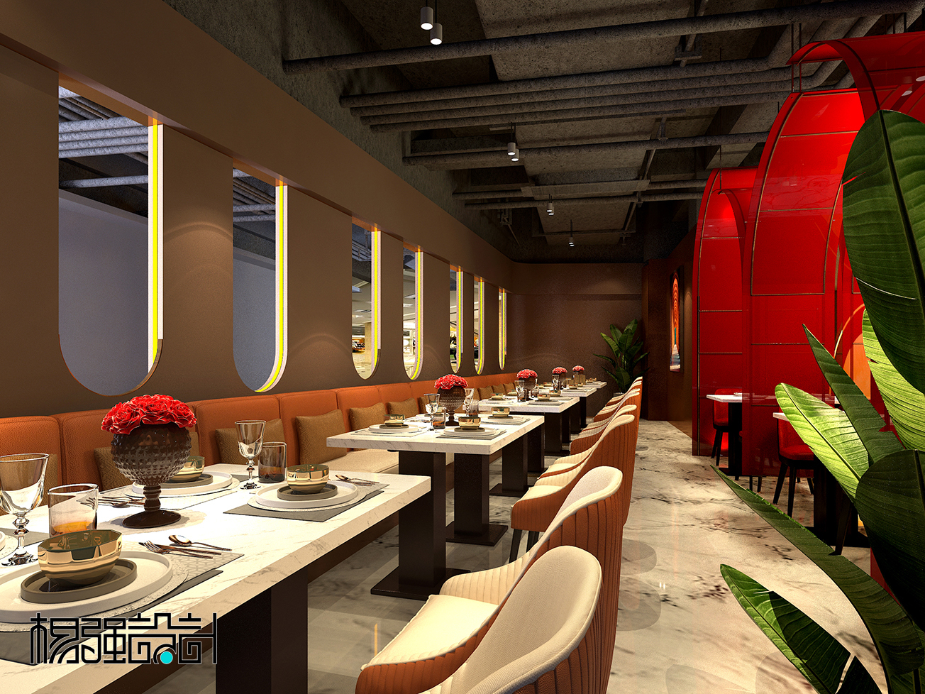 湖南菜馆-商场店设计-6