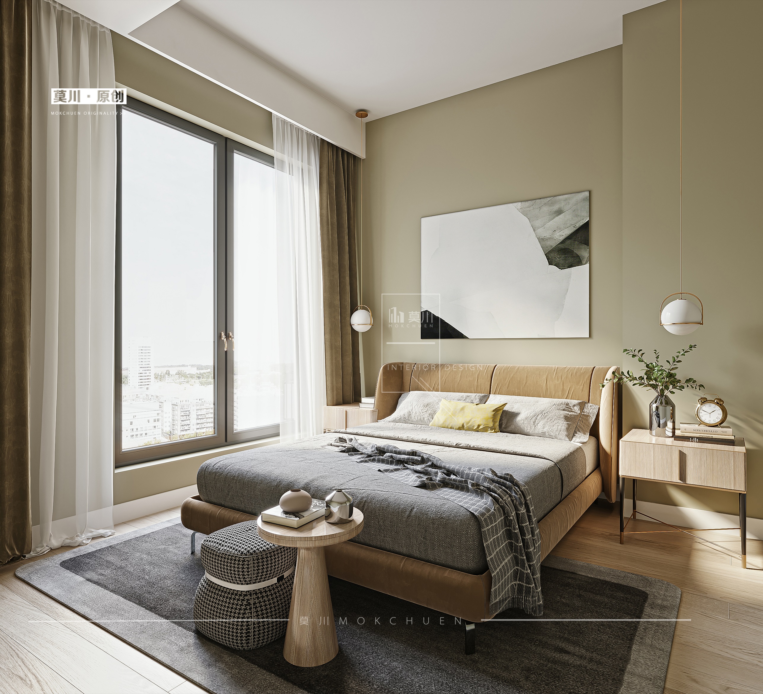 北欧风情清新灰绿空间设计-5