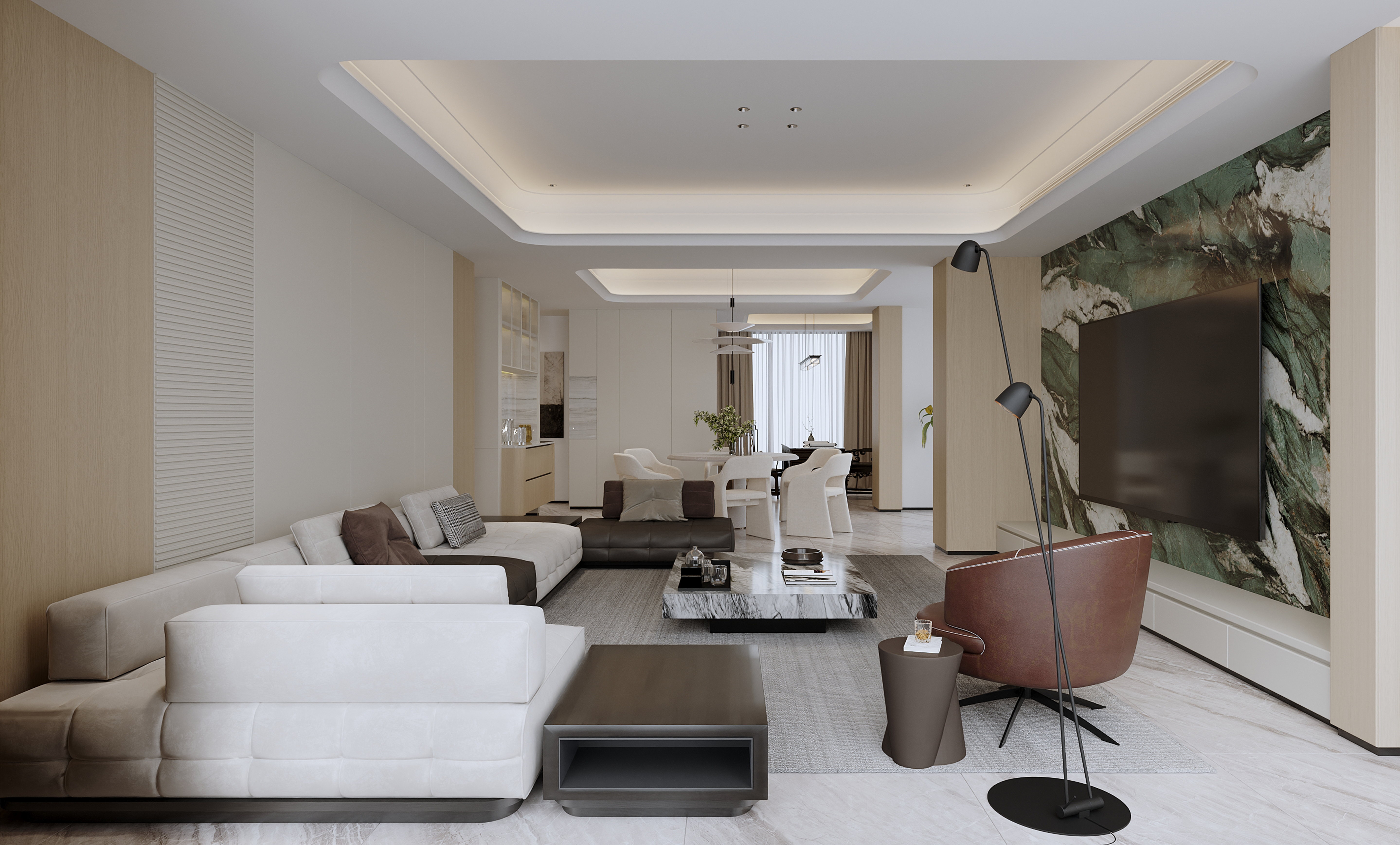 沈阳 金地名京214㎡  现代原木风效果表现-2