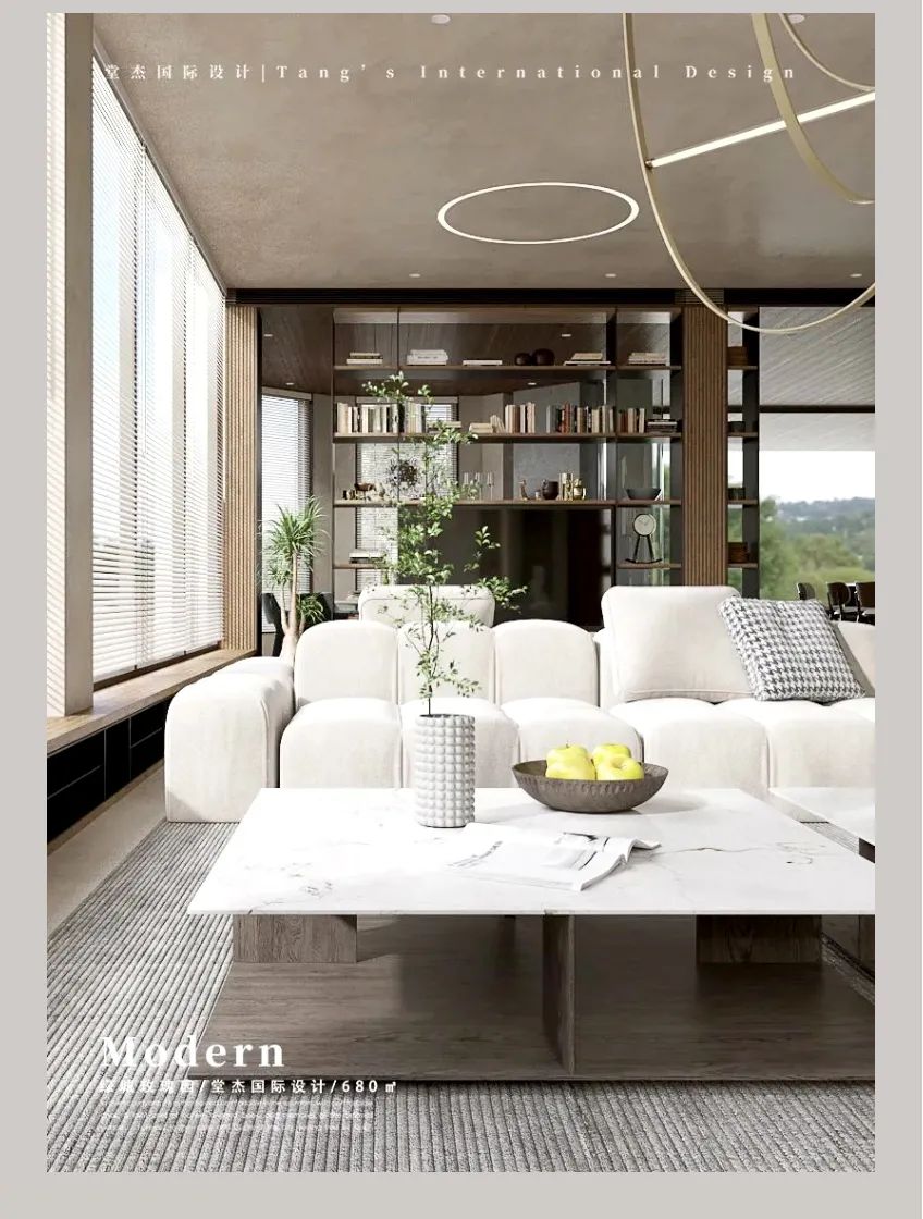 T.ID堂杰案例|680㎡独栋别墅现代风，开放式设计让空间更通透~-12