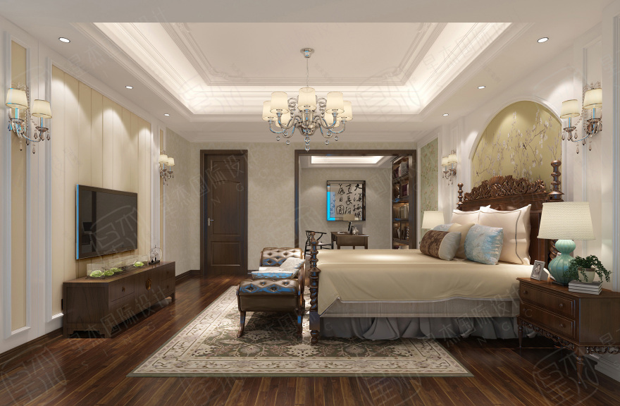 御墅湾欧式混搭风 | 红木与米色的奢华碰撞-11