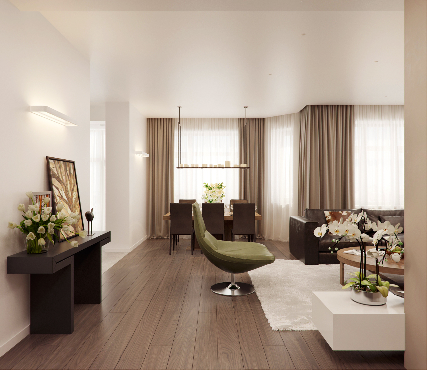 The interior of the apartment 140 m  in residential complex dominion Alexandra Fedorova-7