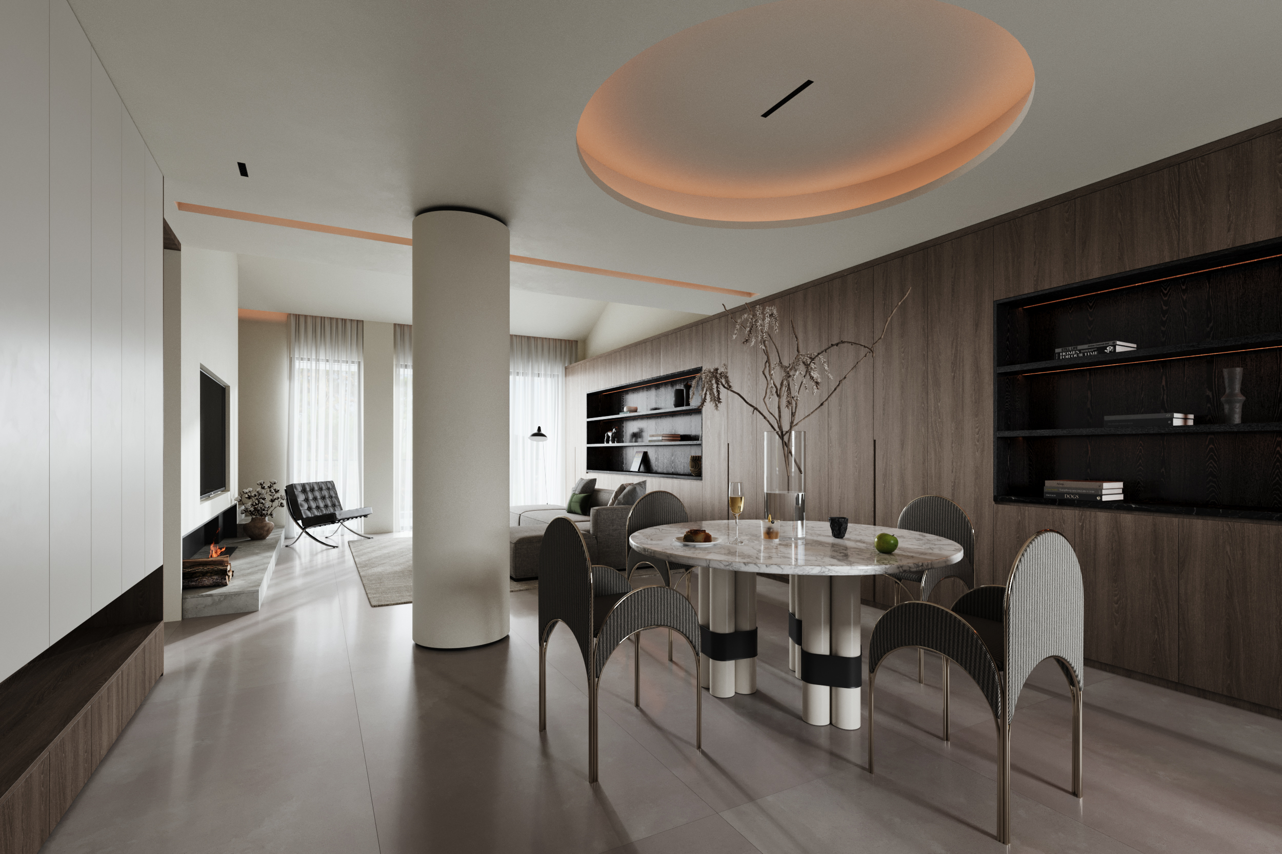 简约复式空间效果图-5