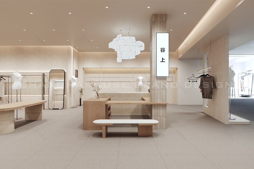 洞石+木作的温柔暴击!女装店凭“质感空间”直接封神-13