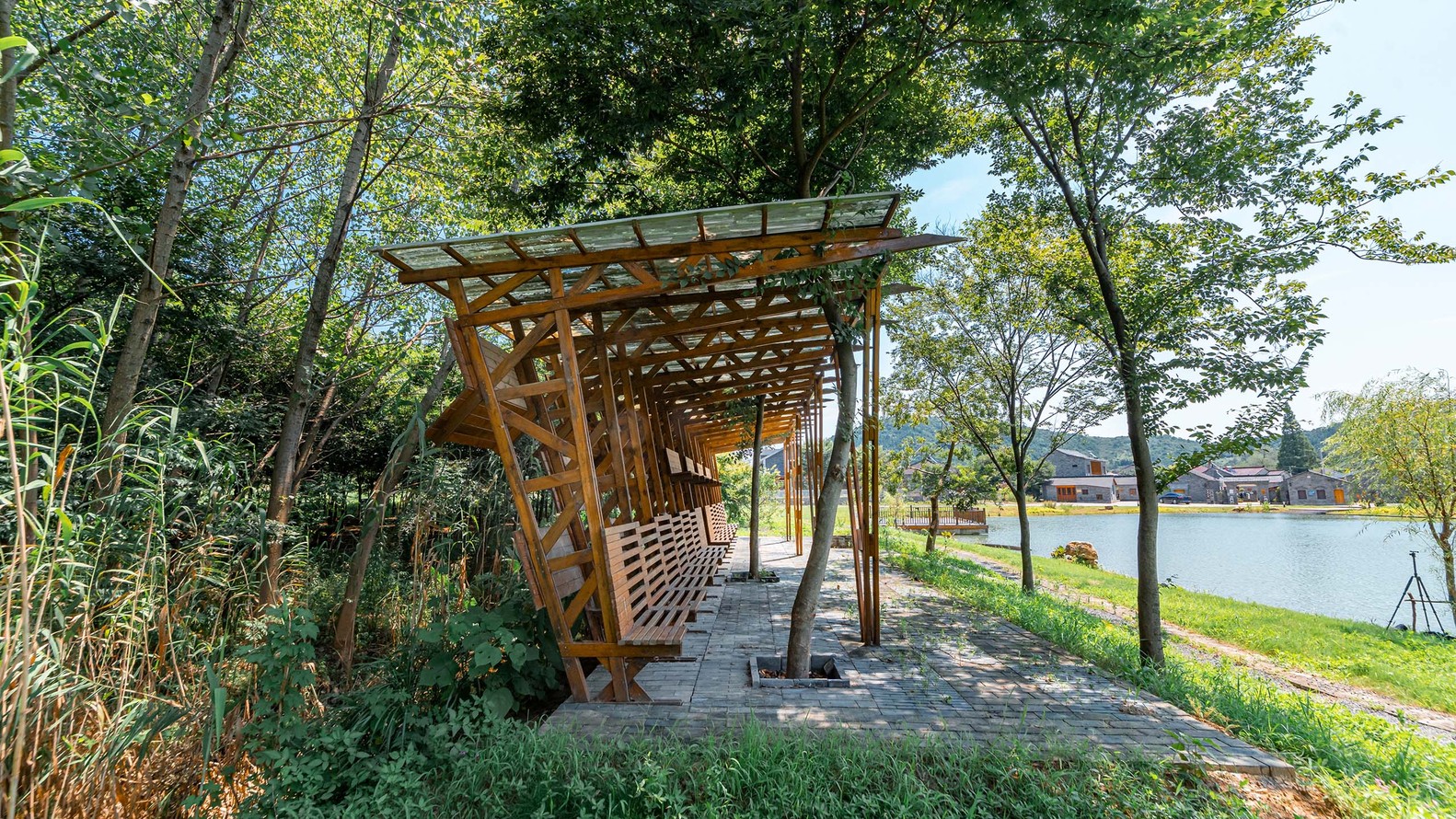 镇江茅山景区陈庄轻木水榭装置丨中国镇江丨东南大学建筑学院韩晓峰设计工作室-19