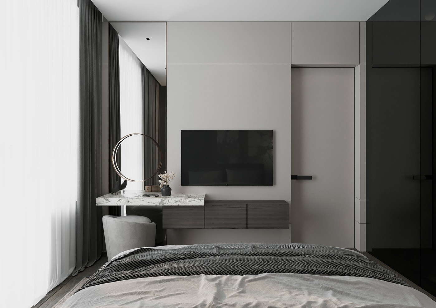 原木与灰色 打造出精致舒适的住宅-11