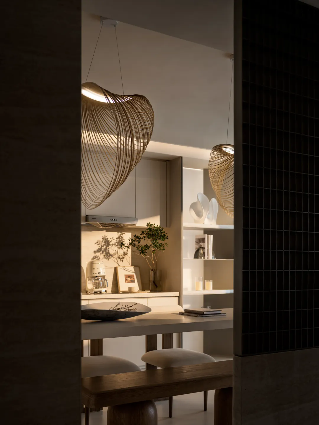 100㎡“静奢风”天际样板间设计，满满的高级感丨唐忠汉-5